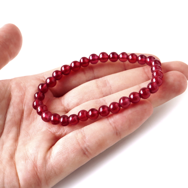 ルビー ブレスレット 6mm AAA 天然石 1点物 7月 誕生石 Ruby 宝石質