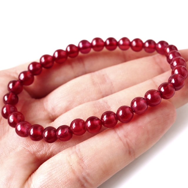 ルビー ブレスレット 6mm AAA 天然石 1点物 7月 誕生石 Ruby 宝石質