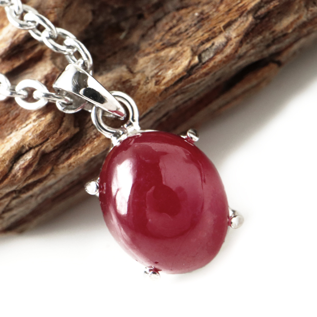 ルビー ペンダント 宝石質 SILVER925 ミャンマー産 天然石 1点物 Ruby 7月 誕生石
