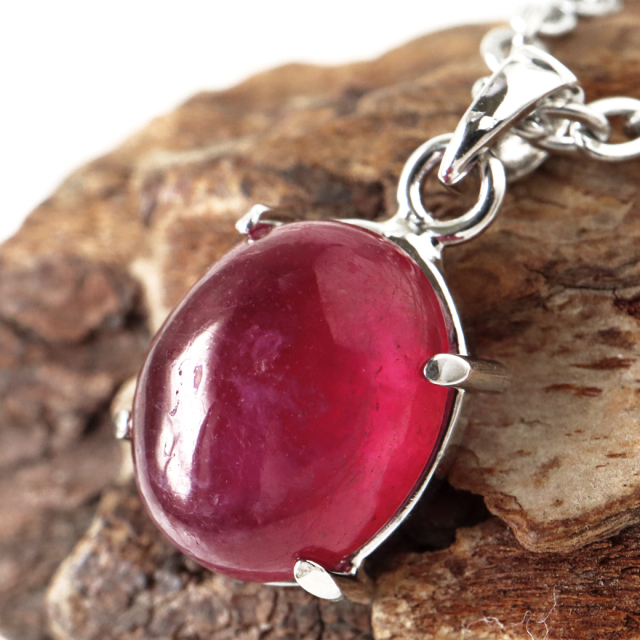 ルビー ペンダント 宝石質 SILVER925 ミャンマー産 天然石 1点物 Ruby 7月 誕生石