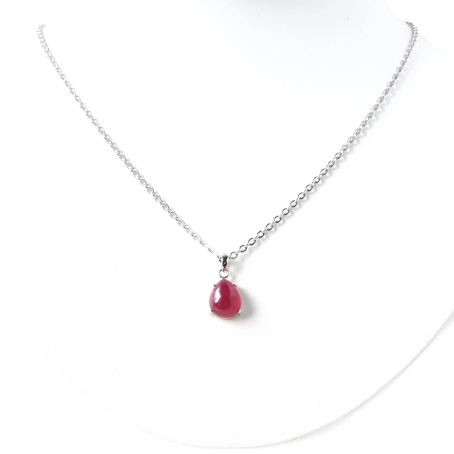 ルビー ペンダント 宝石質 SILVER925 しずく ドロップ ミャンマー産 天然石 1点物 Ruby 7月 誕生石