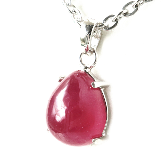 ルビー ペンダント 宝石質 SILVER925 しずく ドロップ ミャンマー産 天然石 1点物 Ruby 7月 誕生石