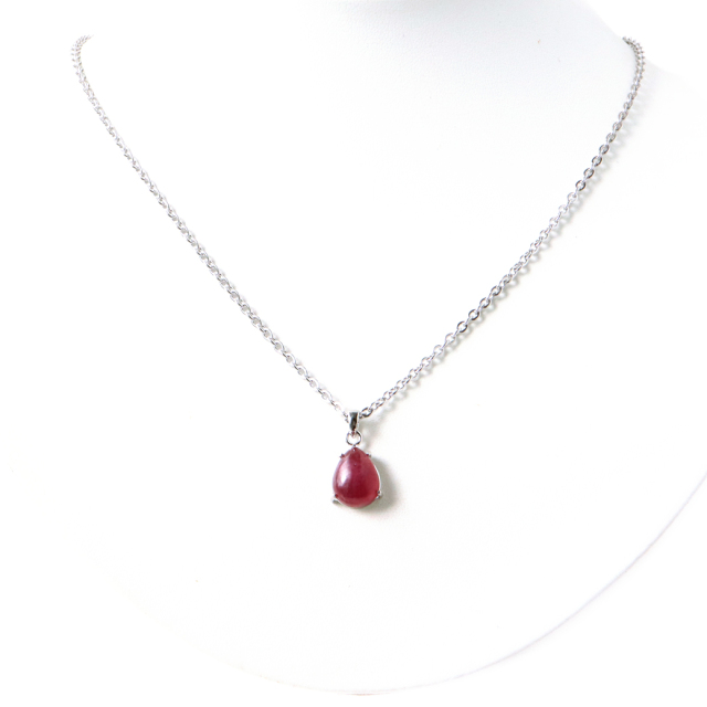 ルビー ペンダント 宝石質 SILVER925 しずく ドロップ ミャンマー産 天然石 1点物 Ruby 7月 誕生石