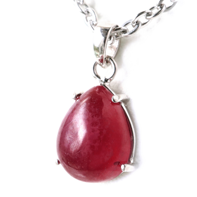 ルビー ペンダント 宝石質 SILVER925 しずく ドロップ ミャンマー産 天然石 1点物 Ruby 7月 誕生石