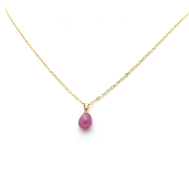 ピンクサファイア ペンダント マダガスカル産 1点もの 天然石 ネックレス ステンレス製 パワーストーン メンズ レディース