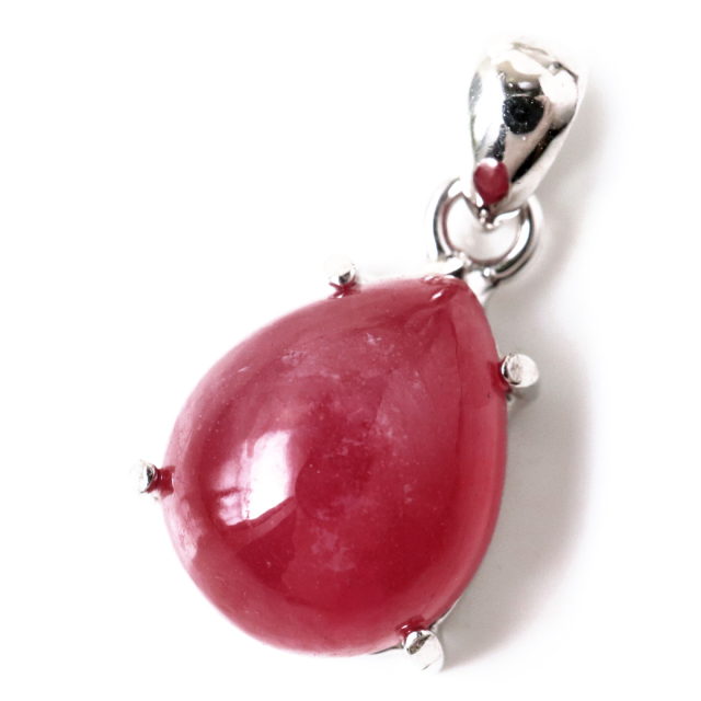 ルビー ペンダント 宝石質 SILVER925 しずく ドロップ ミャンマー産 天然石 1点物 Ruby 7月 誕生石