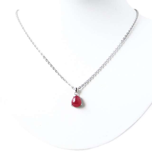 ルビー ペンダント 宝石質 SILVER925 しずく ドロップ ミャンマー産 天然石 1点物 Ruby 7月 誕生石