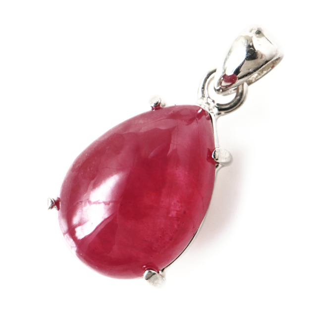 ルビー ペンダント 宝石質 SILVER925 しずく ドロップ ミャンマー産 天然石 1点物 Ruby 7月 誕生石