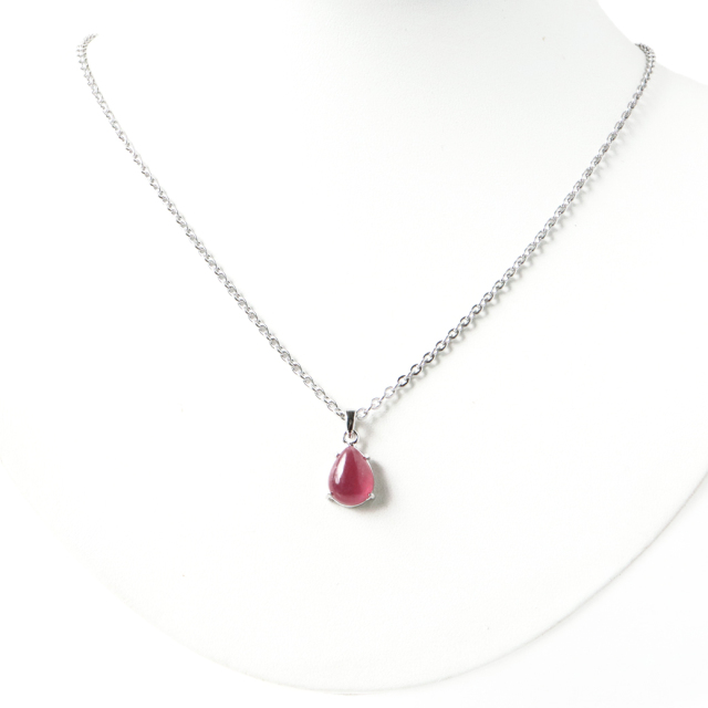 ルビー ペンダント 宝石質 SILVER925 しずく ドロップ ミャンマー産 天然石 1点物 Ruby 7月 誕生石