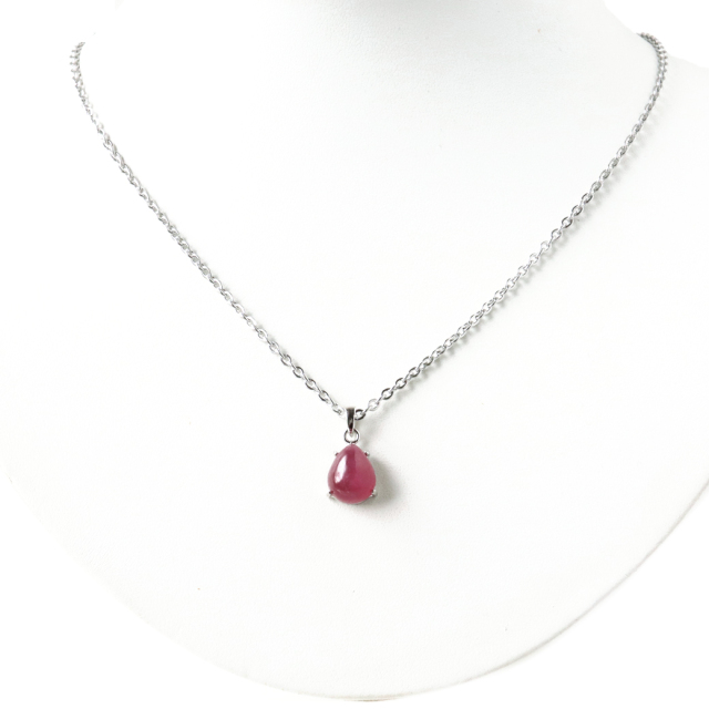 ルビー ペンダント 宝石質 SILVER925 しずく ドロップ ミャンマー産 天然石 1点物 Ruby 7月 誕生石