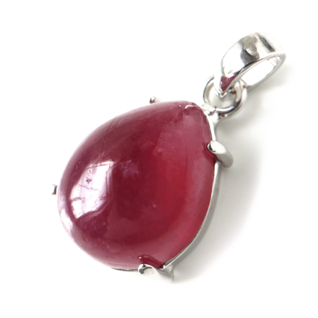 ルビー ペンダント 宝石質 SILVER925 しずく ドロップ ミャンマー産 天然石 1点物 Ruby 7月 誕生石