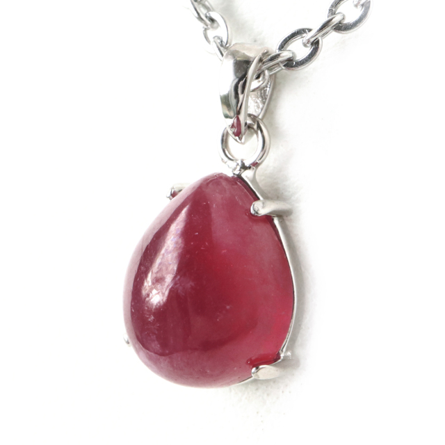 ルビー ペンダント 宝石質 SILVER925 しずく ドロップ ミャンマー産 天然石 1点物 Ruby 7月 誕生石