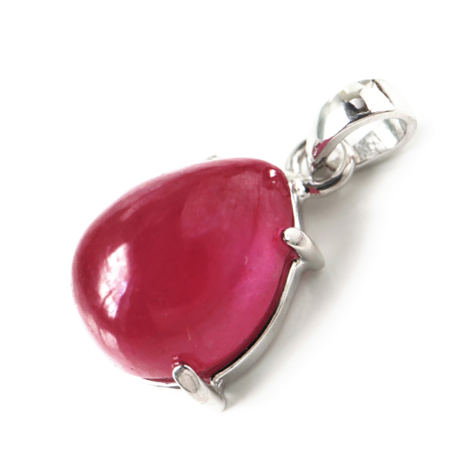 ルビー ペンダント 宝石質 SILVER925 しずく ドロップ ミャンマー産 天然石 1点物 Ruby 7月 誕生石