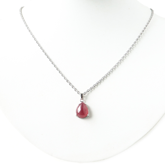 ルビー ペンダント 宝石質 SILVER925 しずく ドロップ ミャンマー産 天然石 1点物 Ruby 7月 誕生石