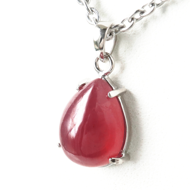 ルビー ペンダント 宝石質 SILVER925 しずく ドロップ ミャンマー産 天然石 1点物 Ruby 7月 誕生石