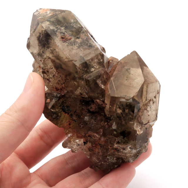 スモーキー ルチルクォーツ 原石 360g ブラジル産 1点もの 金針水晶 天然石 パワーストーン 天然石 鉱石 金運 置き物