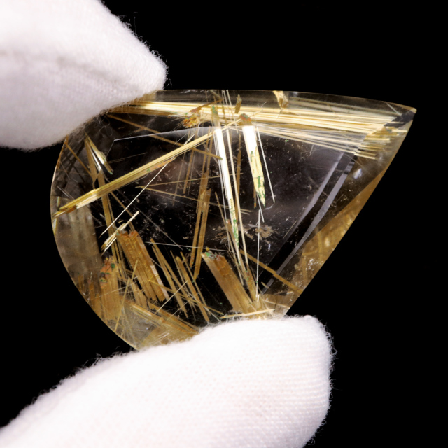 ゴールド ルチルクォーツ ルース 裸石 9.4g AAAAAA 金針 水晶