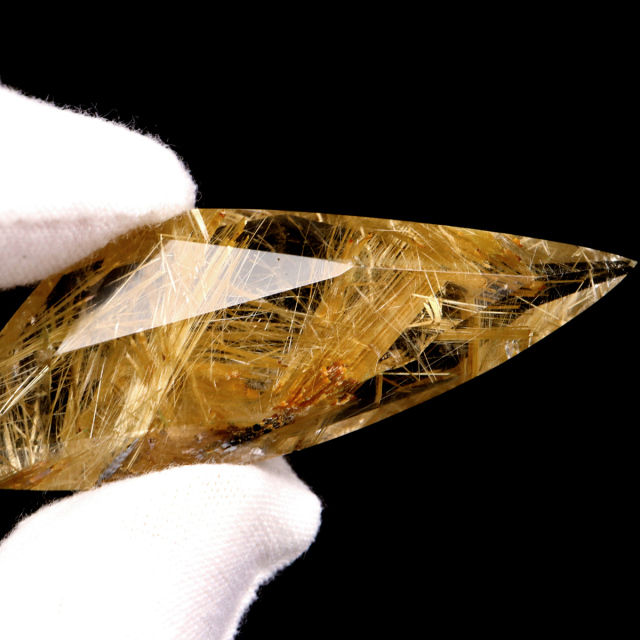 ゴールド ルチルクォーツ ルース 裸石 AAAAAA 金針 水晶 タイチンルチル 風水 金運 宝石質 天然石 パワーストーン 1点もの
