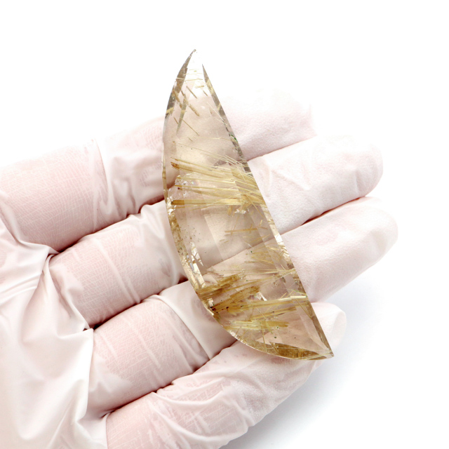 ゴールド ルチルクォーツ ルース 裸石 21.8g AAAAAA 金針 水晶