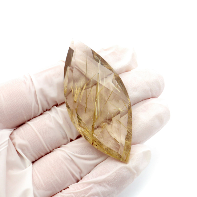 ゴールド ルチルクォーツ ルース 裸石 AAAAAA 金針 水晶 タイチンルチル 風水 金運 宝石質 天然石 パワーストーン 1点もの
