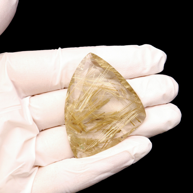 ゴールド ルチルクォーツ ルース 裸石 AAAAAA 金針 水晶 タイチンルチル 風水 金運 宝石質 天然石 パワーストーン 1点もの