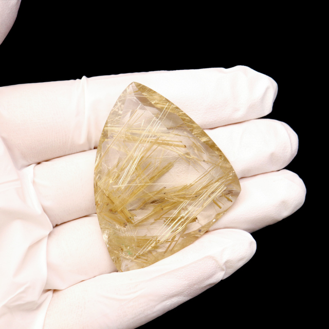 ゴールド ルチルクォーツ ルース 裸石 AAAAAA 金針 水晶 タイチンルチル 風水 金運 宝石質 天然石 パワーストーン 1点もの
