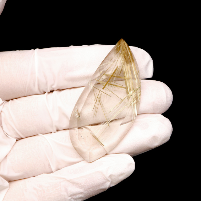 ゴールド ルチルクォーツ ルース 裸石 AAAAAA 金針 水晶 タイチンルチル 風水 金運 宝石質 天然石 パワーストーン 1点もの