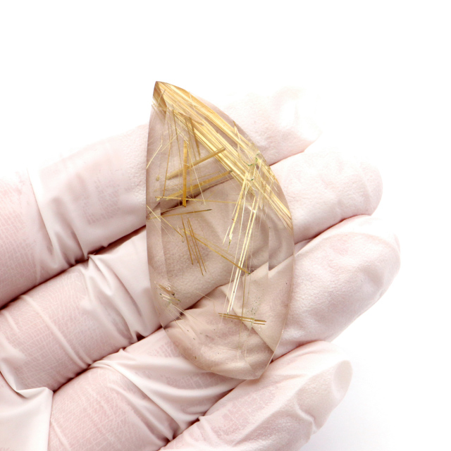 ゴールド ルチルクォーツ ルース 裸石 AAAAAA 金針 水晶 タイチンルチル 風水 金運 宝石質 天然石 パワーストーン 1点もの