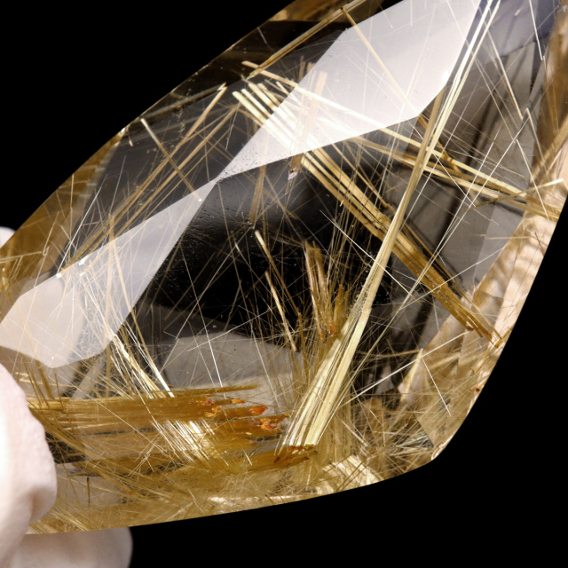 ゴールド ルチルクォーツ ルース 裸石 AAAAAA 金針 水晶 タイチンルチル 風水 金運 宝石質 天然石 パワーストーン 1点もの