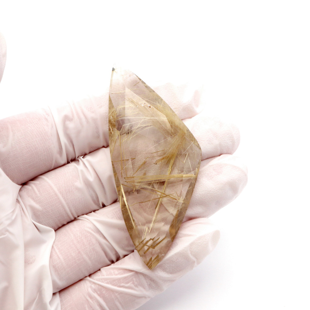 ゴールド ルチルクォーツ ルース 裸石 AAAAAA 金針 水晶 タイチンルチル 風水 金運 宝石質 天然石 パワーストーン 1点もの
