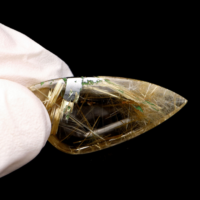ゴールド ルチルクォーツ ルース 裸石 AAAAAA 金針 水晶 タイチンルチル 風水 金運 宝石質 天然石 パワーストーン 1点もの