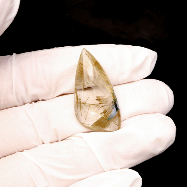 ゴールド ルチルクォーツ ルース 裸石 AAAAAA 金針 水晶 タイチンルチル 風水 金運 宝石質 天然石 パワーストーン 1点もの