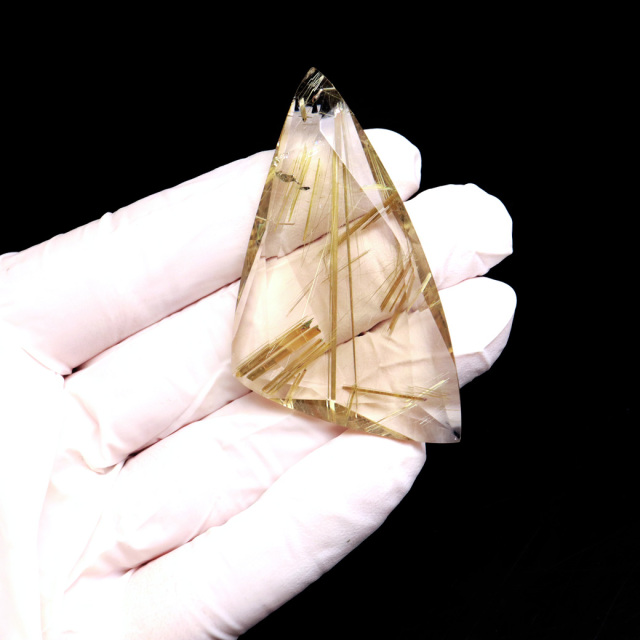 ゴールド ルチルクォーツ ルース 裸石 AAAAAA 金針 水晶 タイチンルチル 風水 金運 宝石質 天然石 パワーストーン 1点もの