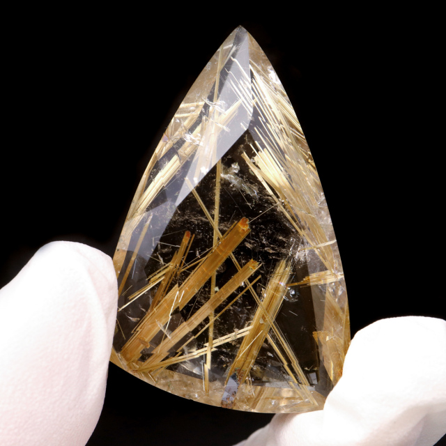 ゴールド ルチルクォーツ ルース 裸石 14.7g AAAAAA 金針 水晶