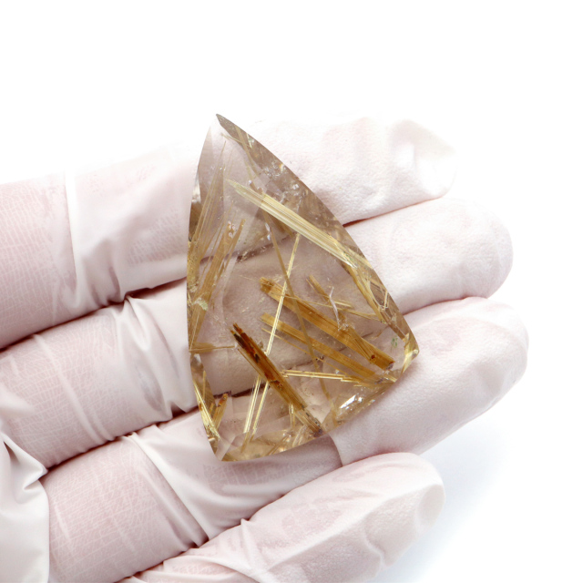 ゴールド ルチルクォーツ ルース 裸石 AAAAAA 金針 水晶 タイチンルチル 風水 金運 宝石質 天然石 パワーストーン 1点もの