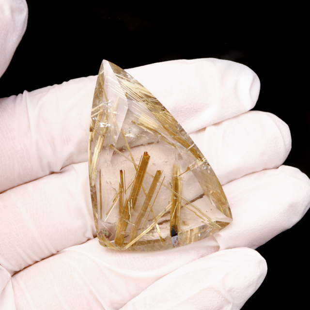 ゴールド ルチルクォーツ ルース 裸石 AAAAAA 金針 水晶 タイチンルチル 風水 金運 宝石質 天然石 パワーストーン 1点もの
