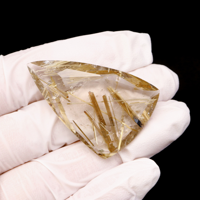 ゴールド ルチルクォーツ ルース 裸石 AAAAAA 金針 水晶 タイチンルチル 風水 金運 宝石質 天然石 パワーストーン 1点もの