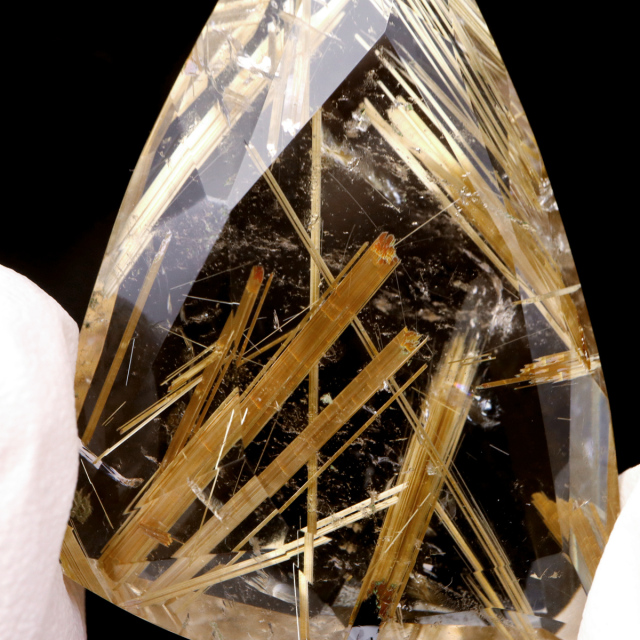 ゴールド ルチルクォーツ ルース 裸石 14.7g AAAAAA 金針 水晶