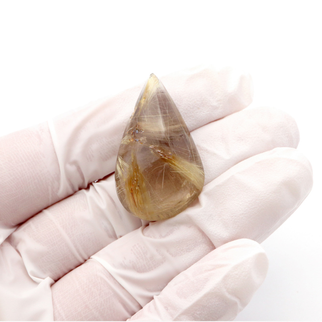 ゴールド ルチルクォーツ ルース 裸石 AAAAAA 金針 水晶 タイチンルチル 風水 金運 宝石質 天然石 パワーストーン 1点もの