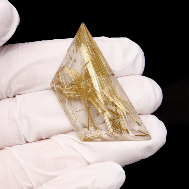 ゴールド ルチルクォーツ ルース 裸石 9g AAAAAA 金針 水晶