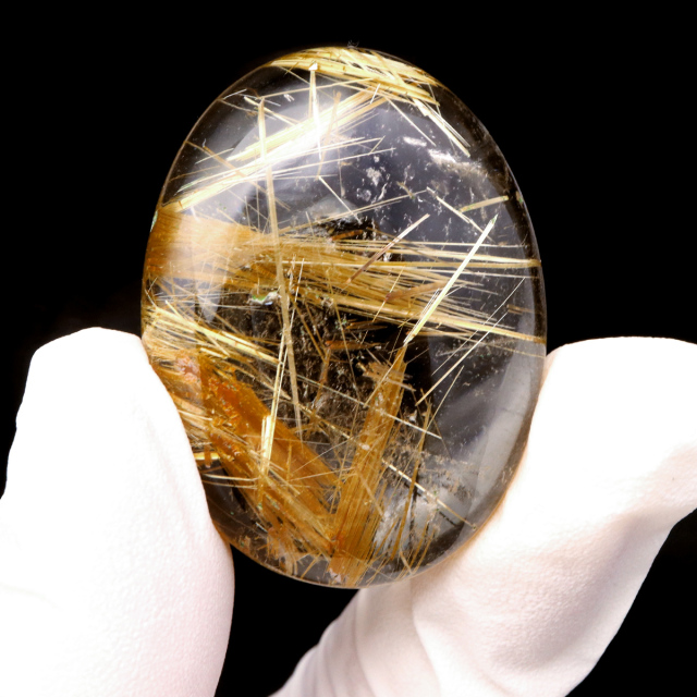 ゴールド ルチルクォーツ ルース 裸石 AAAAAA 金針 水晶 タイチンルチル 風水 金運 宝石質 天然石 パワーストーン 1点もの