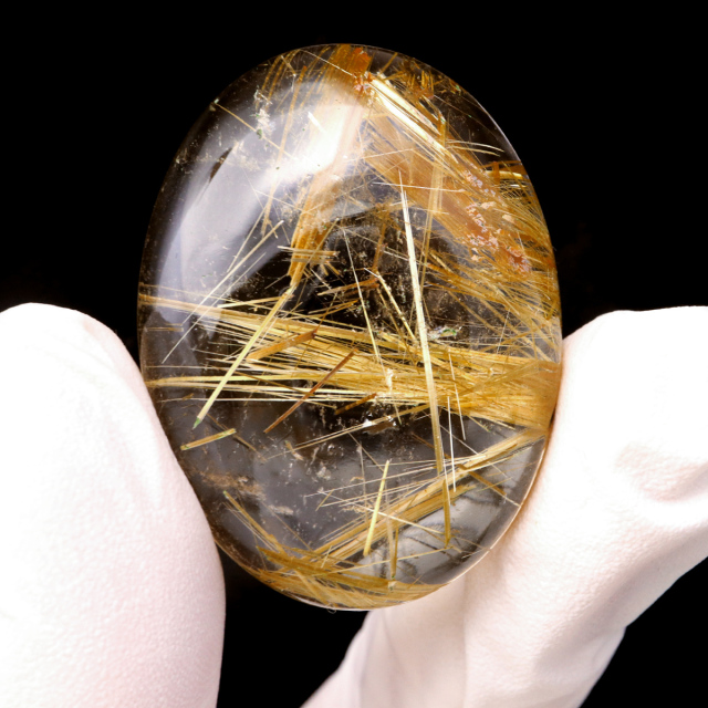 ゴールド ルチルクォーツ ルース 裸石 AAAAAA 金針 水晶 タイチンルチル 風水 金運 宝石質 天然石 パワーストーン 1点もの