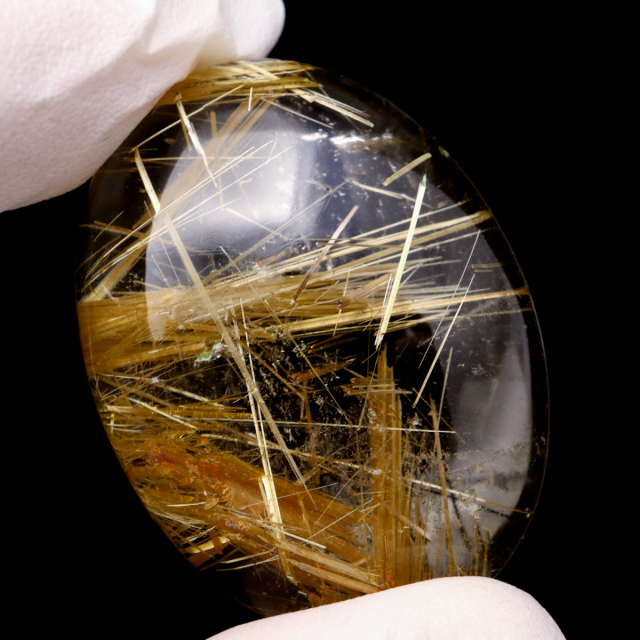 ゴールド ルチルクォーツ ルース 裸石 AAAAAA 金針 水晶 タイチンルチル 風水 金運 宝石質 天然石 パワーストーン 1点もの