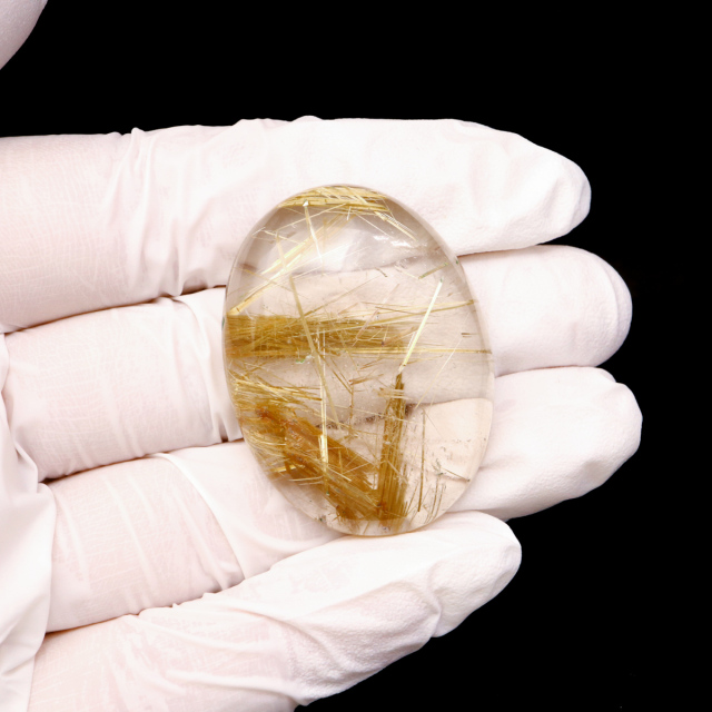 ゴールド ルチルクォーツ ルース 裸石 AAAAAA 金針 水晶 タイチンルチル 風水 金運 宝石質 天然石 パワーストーン 1点もの