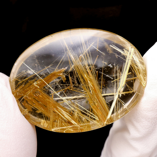 ゴールド ルチルクォーツ ルース 裸石 AAAAAA 金針 水晶 タイチンルチル 風水 金運 宝石質 天然石 パワーストーン 1点もの