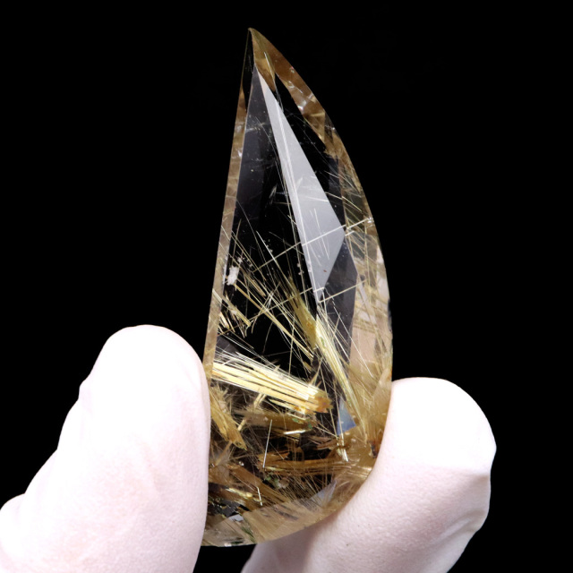 ゴールド ルチルクォーツ ルース 裸石 AAAAAA 金針 水晶 タイチンルチル 風水 金運 宝石質 天然石 パワーストーン 1点もの