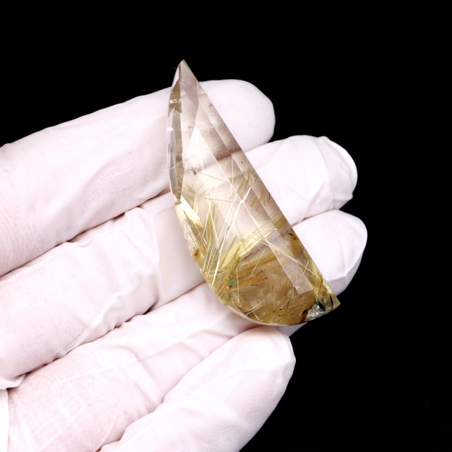 ゴールド ルチルクォーツ ルース 裸石 AAAAAA 金針 水晶 タイチンルチル 風水 金運 宝石質 天然石 パワーストーン 1点もの
