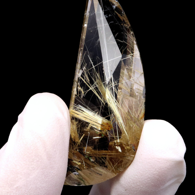 ゴールド ルチルクォーツ ルース 裸石 AAAAAA 金針 水晶 タイチンルチル 風水 金運 宝石質 天然石 パワーストーン 1点もの