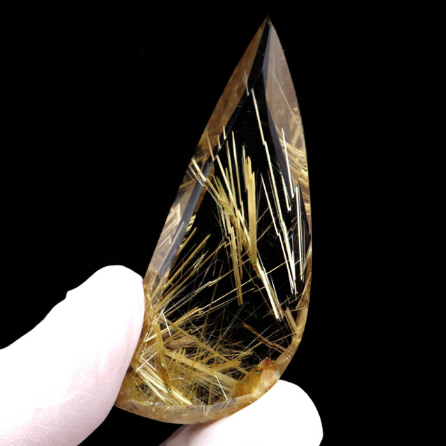 ゴールド ルチルクォーツ ルース 裸石 AAAAAA 金針 水晶 タイチンルチル 風水 金運 宝石質 天然石 パワーストーン 1点もの