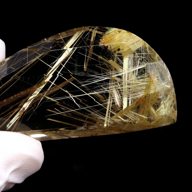 ゴールド ルチルクォーツ ルース 裸石 18.9g AAAAAA 金針 水晶